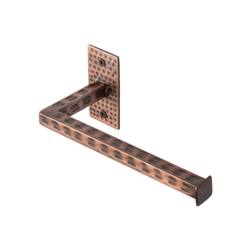Hand Hammered Metal Bathroom Hardware, 7 inch Toilet Tissue Holder